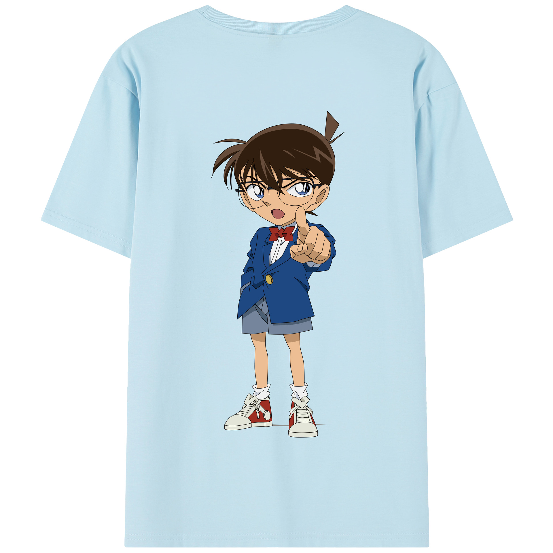 （画像用） 名探偵コナン 江戸川 コナン Detective Conan Conan Edogawa 綿100％半袖Tシャツ（背面プリント）